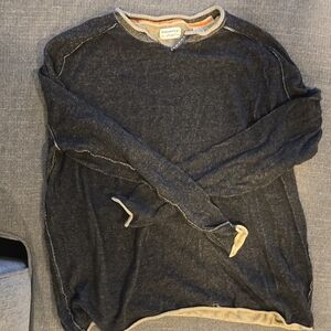 Zanella Dark Gray Crewneck Sweater with Light Trim